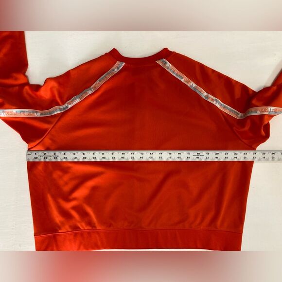 Nike Jacket Women’s XL Orange Full Zip Cropped Swoosh Spell Out Athleisure - Picture 11 of 12